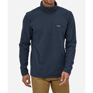 PATAGONIA New Navy Blue 1/4 Zip Micro D® Fleece Logo Sweater Pullover